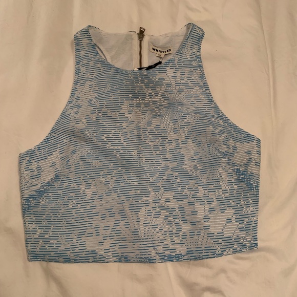 Whistles Tops - NWT Whistles Blue and White Crop Top